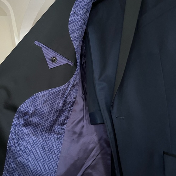 Midnight Blue Ted Baker Shawl Lapel Tuxedo - Picture 3 of 7